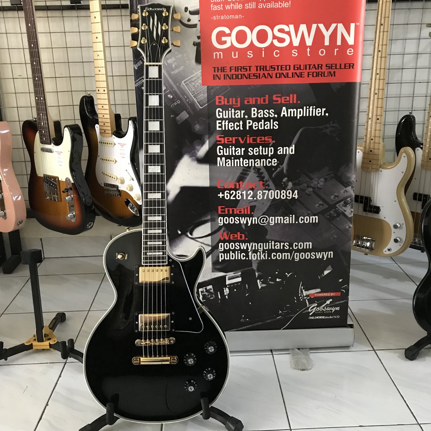 Sold !! ** Used 2013 Edwards Lp Custom E-lp130cd Black – Gooswyn