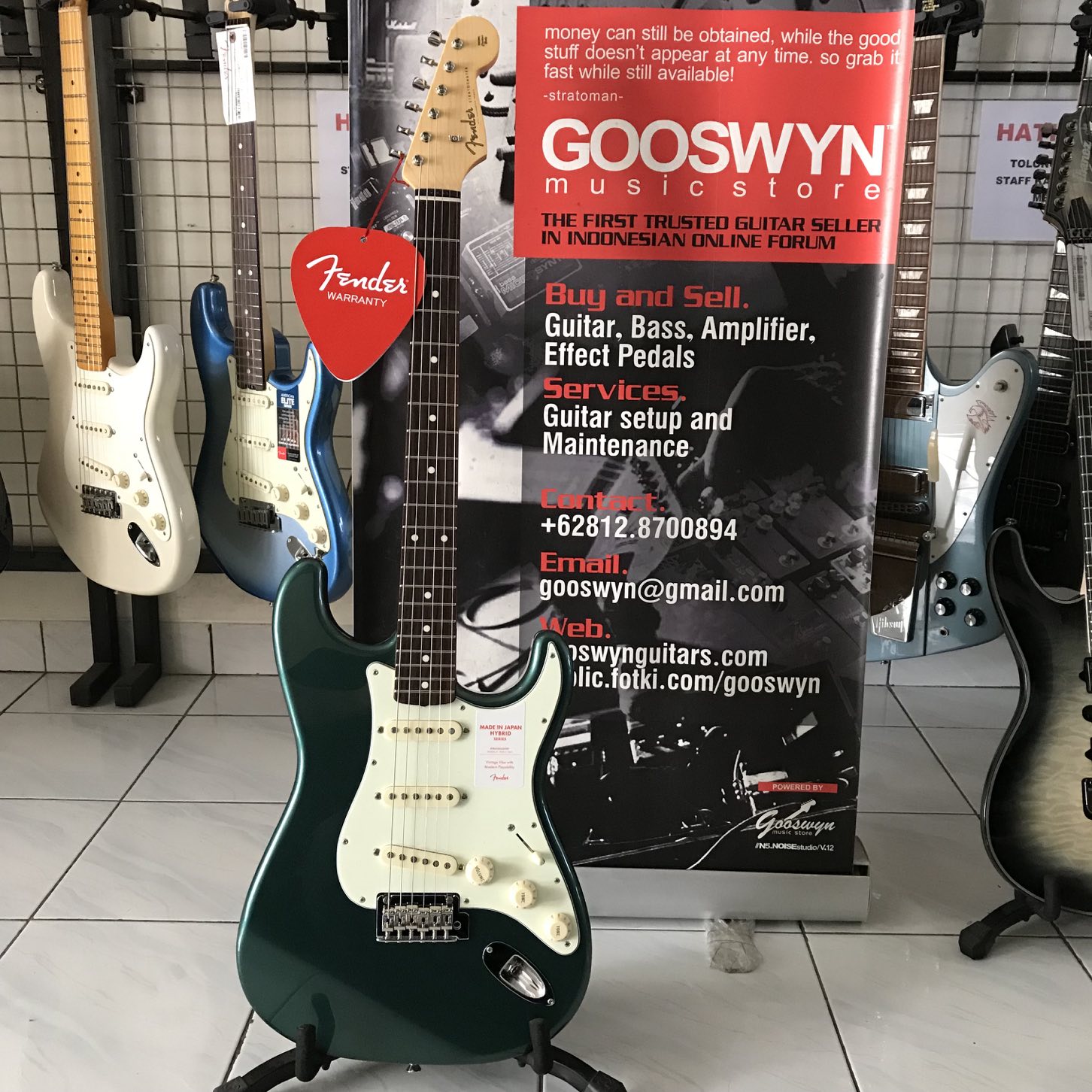 Stock Kosong !! ** Fender Japan Hybrid '60s Stratocaster Sherwood 