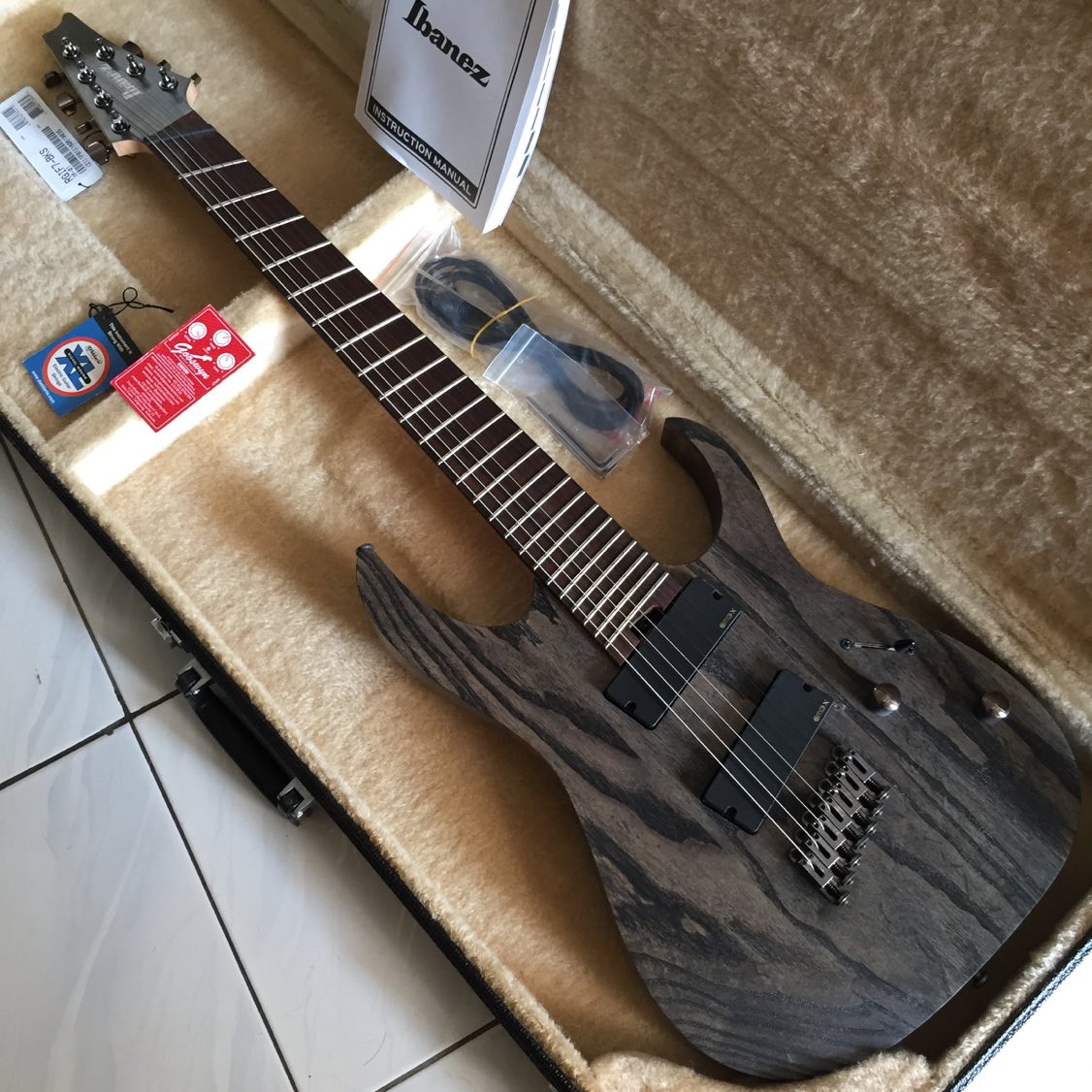 No Stock !! ** Ibanez Iron Label Rgif7 Bks Multi Scale – Gooswyn