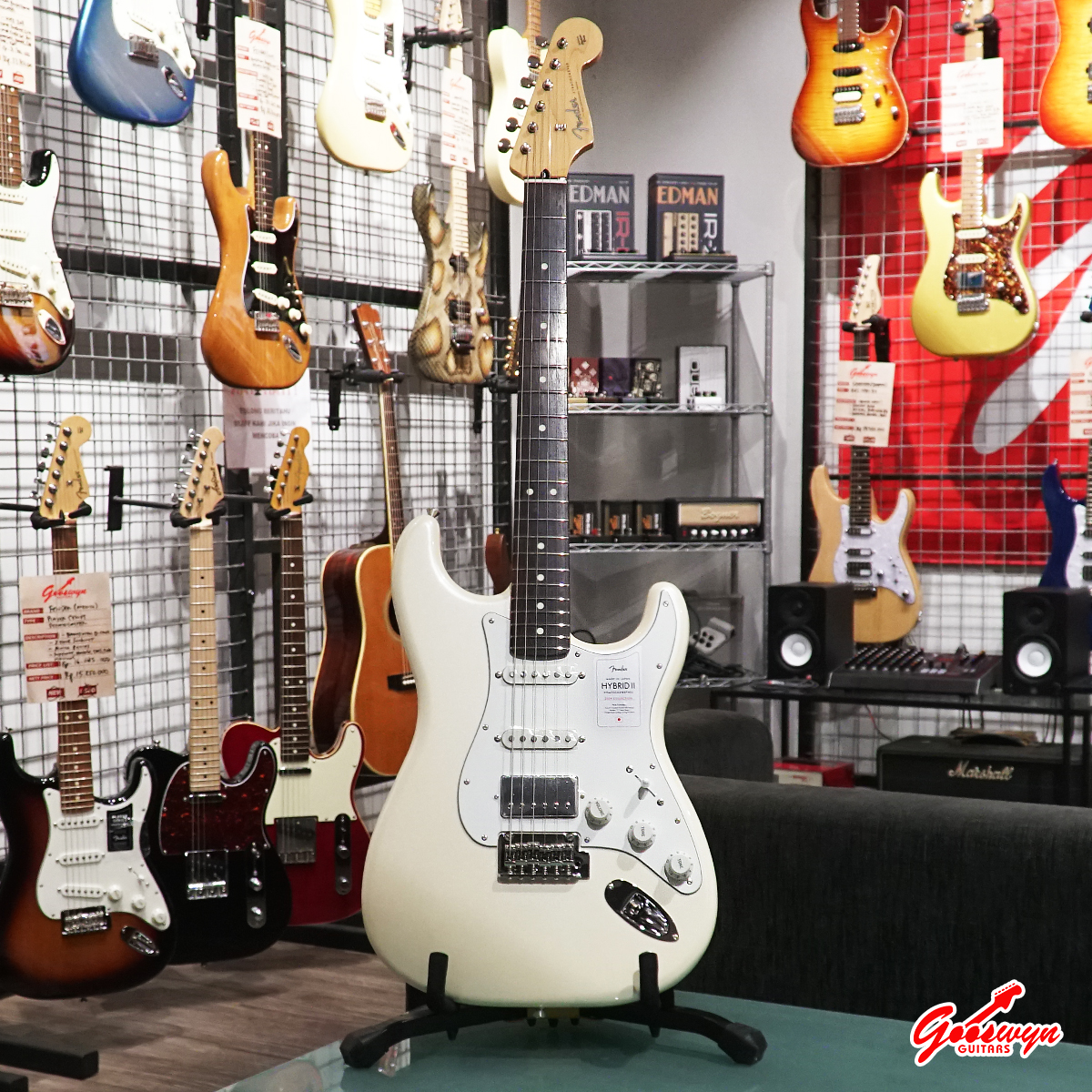 2024 Collection Fender Hybrid II Stratocaster HSS Olympic Pearl 