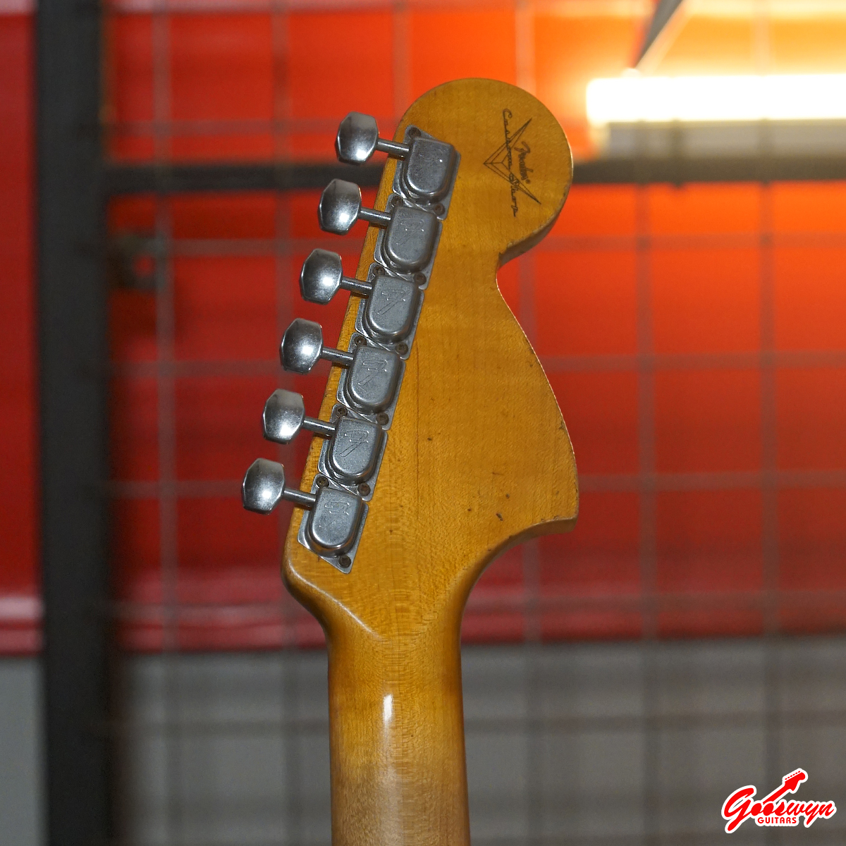 USED 2013 Fender Custom Shop 1969 Stratocaster Reverse Headstock Relic Sonic Blue 290826 3B